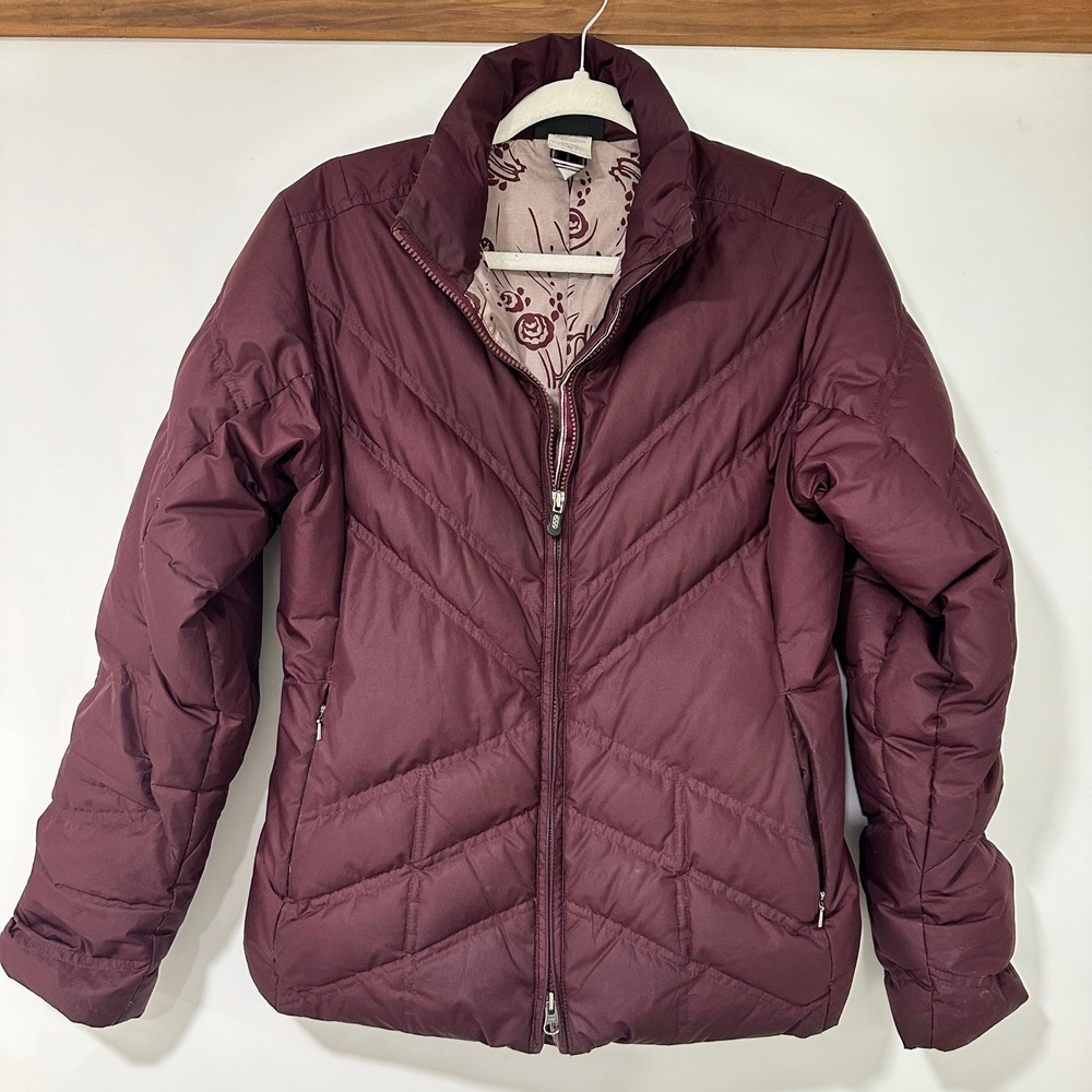 Patagonia Down With It Jacket Womens Medium Burgundy Goosedown Puffer Coat 28426